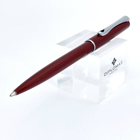 Diplomat Traveller Dark Red CT Ballpoint Pen - SCOOBOO - DP_TRVL_DKRED_CT_BP_D40708040 - Ballpoint Pen