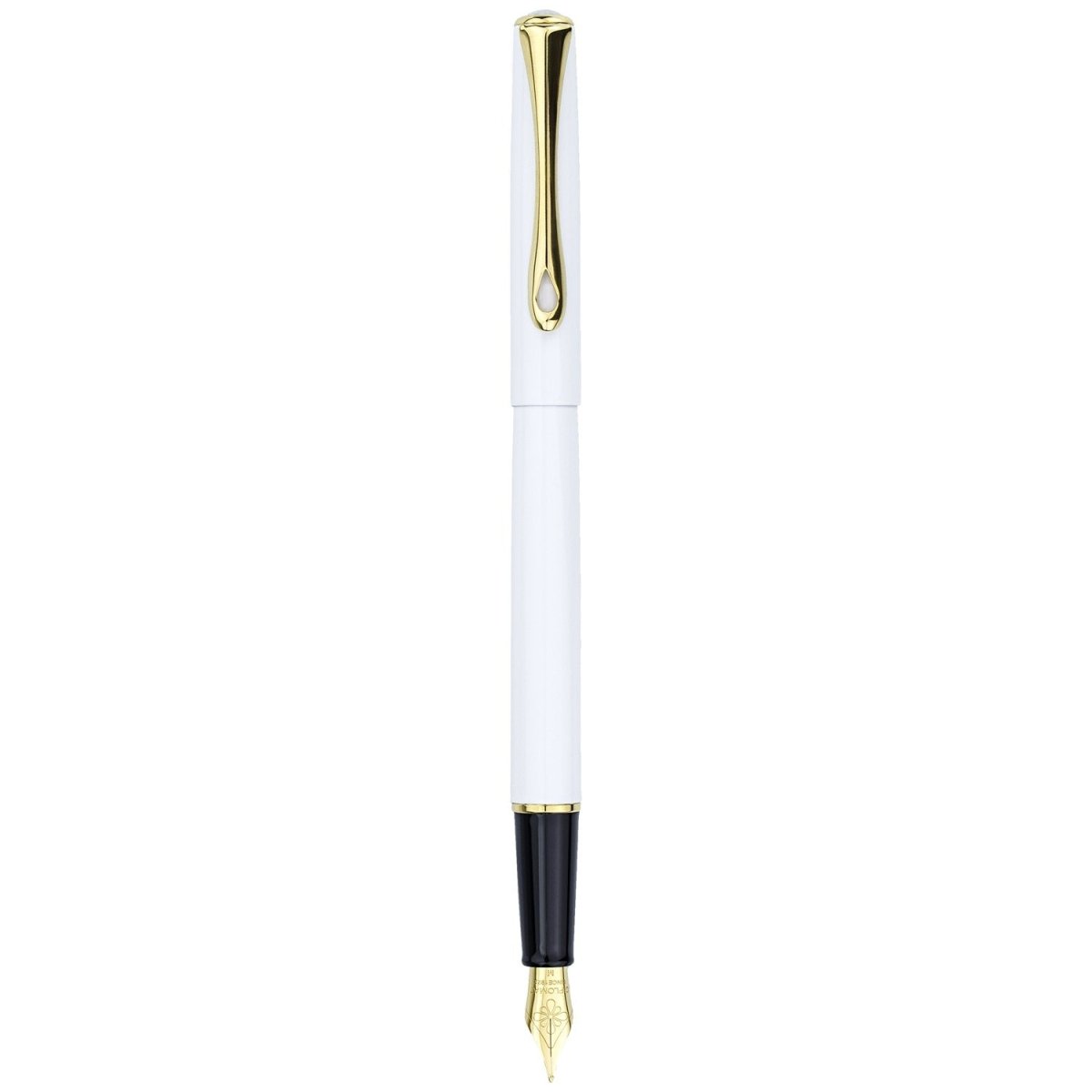 Diplomat Traveller Snow White Gold Fountain Pen - SCOOBOO - DP_D40705023_TRVL_SNWHTGLD_FPF - Fountain Pen