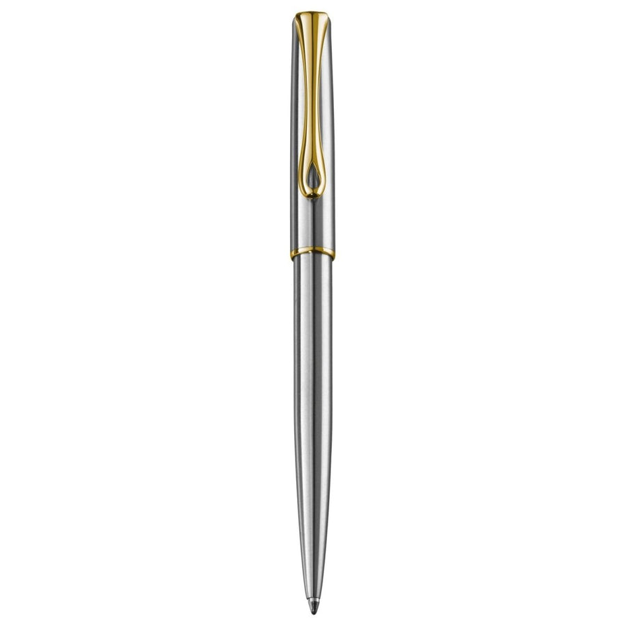 Diplomat Traveller Stainless Steel Gold easyFLOW Ball Pen D10061109 - SCOOBOO - DP_D10061109_TRVL_SS_GLD_BP - Ballpoint Pen