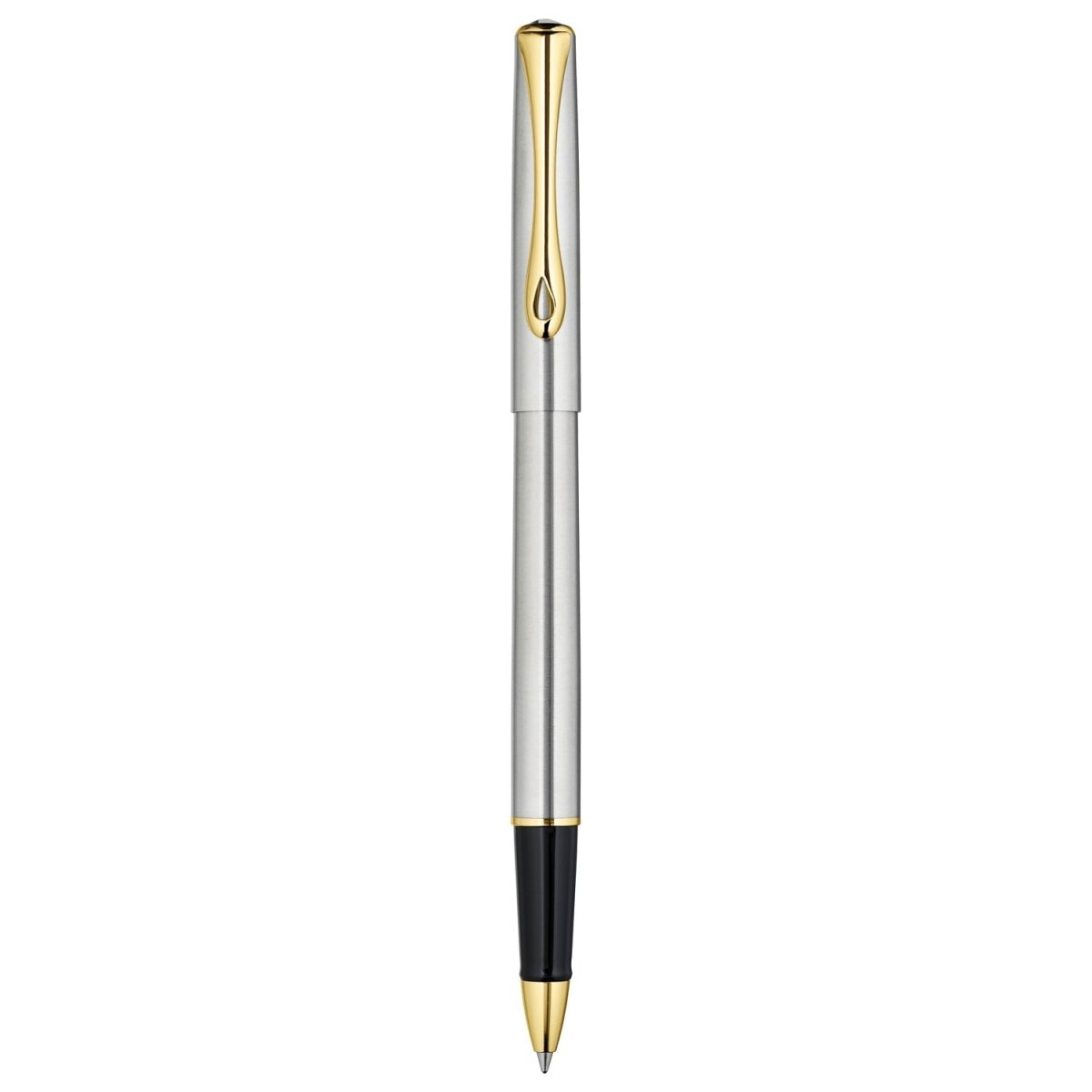 Diplomat Traveller Stainless Steel Gold Roller Ball Pen D20000651 - SCOOBOO - DP_D20000651_TRVL_SS_GLD_RB - Roller Ball Pen