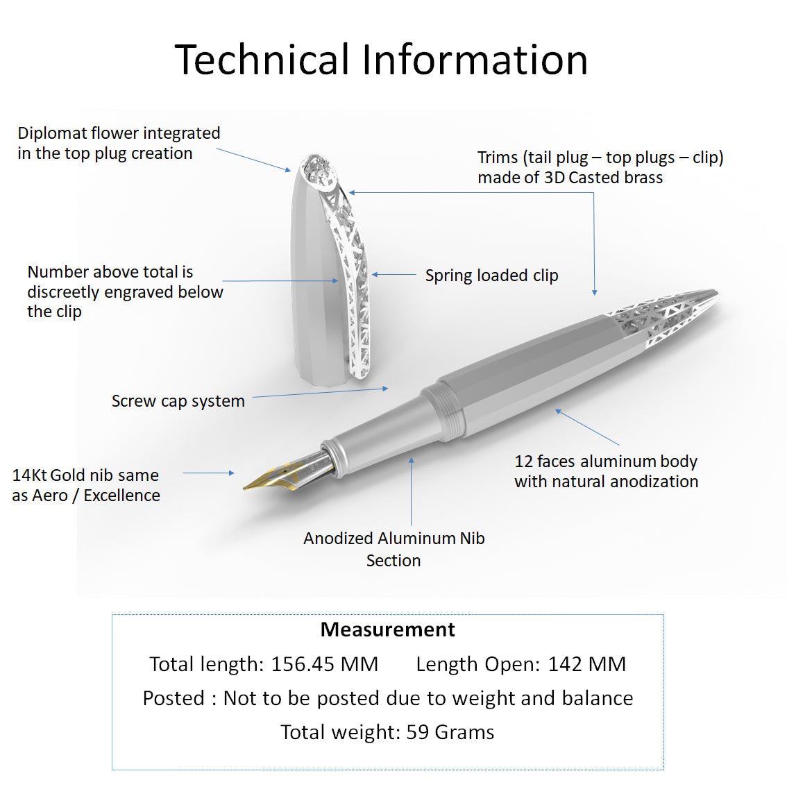 Diplomat Zepp CT Fountain Pen (Limited Edition) - SCOOBOO - DP_ZEPP_CHR_FPEF_D40402011 - Fountain Pen