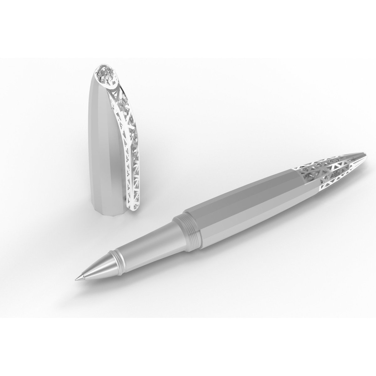 Diplomat Zepp Limited Edition Chrome Trim Roller Ball Pen - SCOOBOO - DP_ZEPP_CHR_RB_D40402030 - Roller Ball Pen