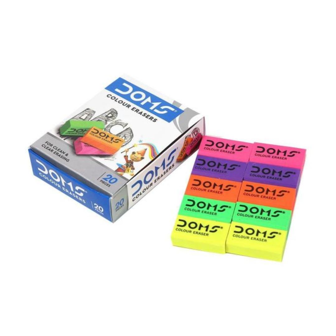 Doms Colour Eraser Pack Of 20 - SCOOBOO - 7246 - Eraser & Correction