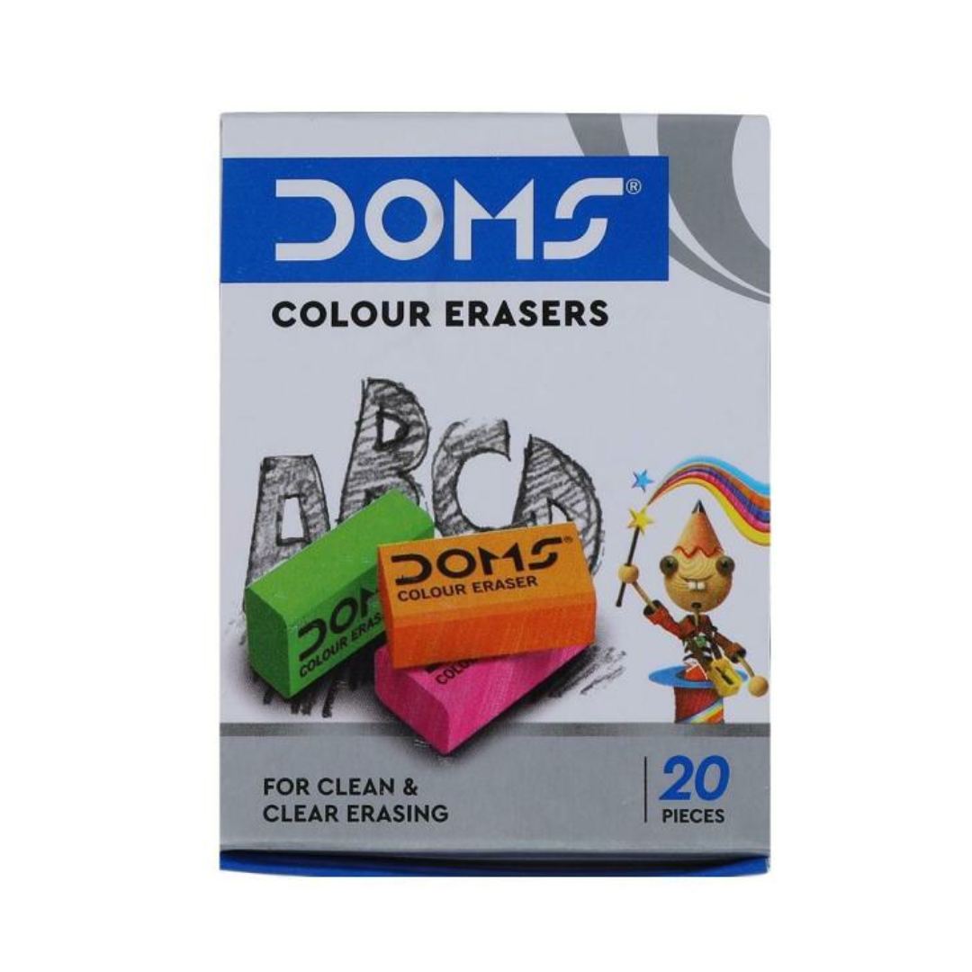 Doms Colour Eraser Pack Of 20 - SCOOBOO - 7246 - Eraser & Correction