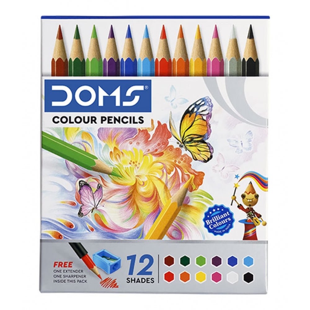 Doms Colour Pencils 12 Shades - SCOOBOO - 3445 - Coloured Pencils