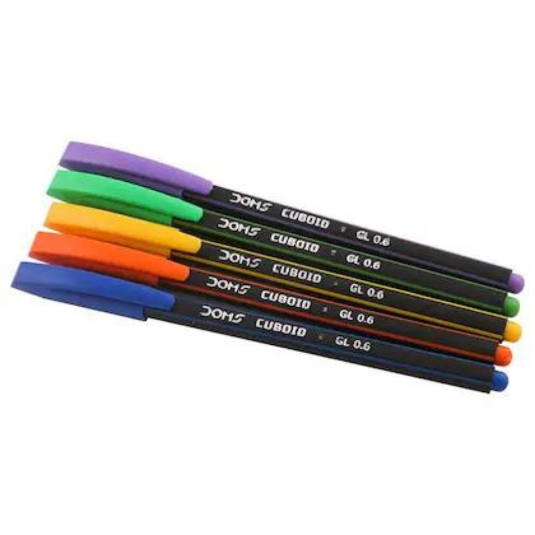 Doms Cuboid 0.6mm Ball Point Pens - SCOOBOO - 7496 - Ball Pen