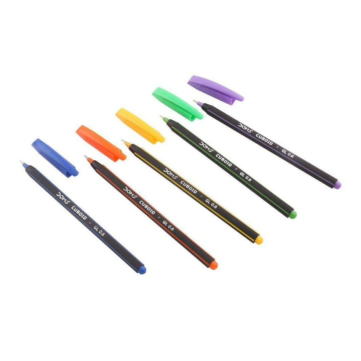 Doms Cuboid 0.6mm Ball Point Pens Pack Of 20 - SCOOBOO - 7936 - Ball Pen