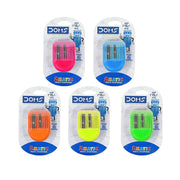 Doms Double Hole Neon Colored Pencil Sharpeners Pack Of 2 - SCOOBOO - 8712 - Sharpeners