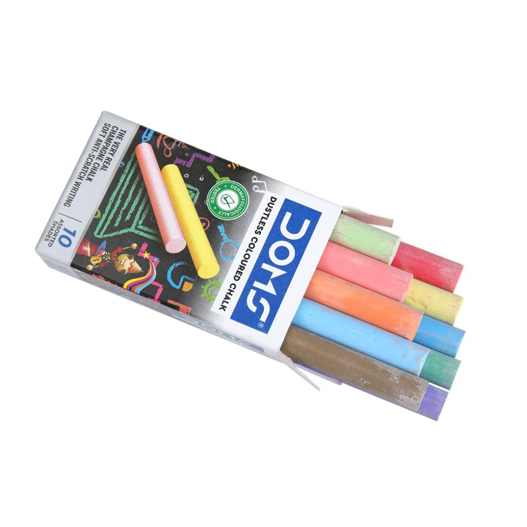 Doms Dustless Coloured Chalk Pack Of 2 - SCOOBOO - 7208 - Chalk Paints
