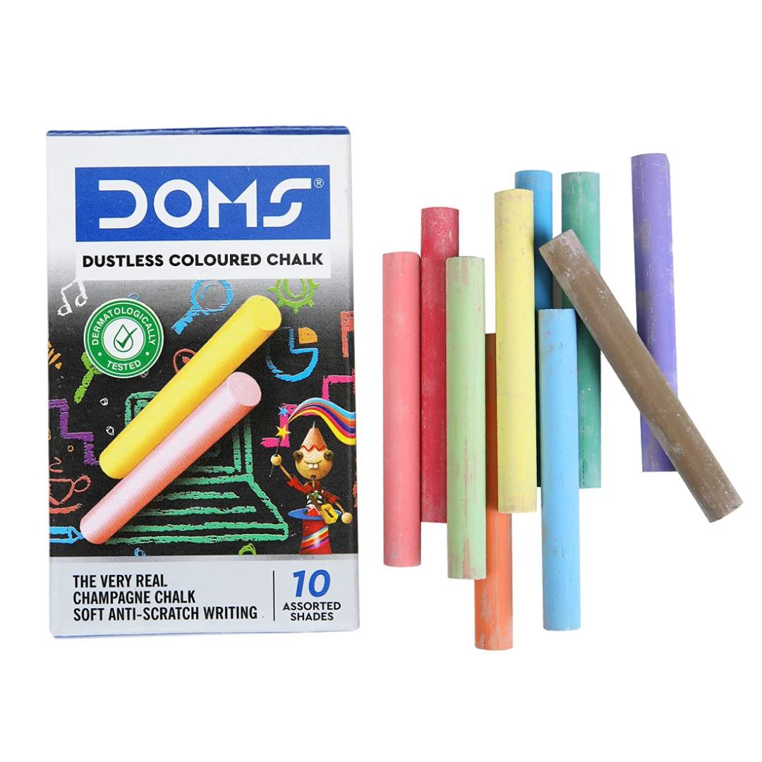 Doms Dustless Coloured Chalk Pack Of 2 - SCOOBOO - 7208 - Chalk Paints