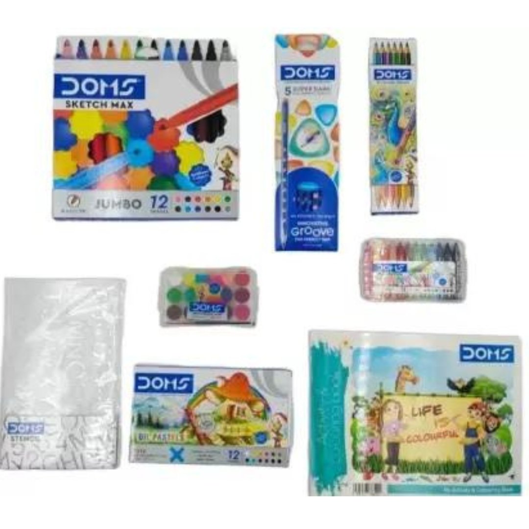 Doms Junior Art Kit-Combo of 8 - SCOOBOO - 7667 - Art Kit
