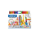 DOMS Long Wax Crayons 16 Shades - SCOOBOO - 3449 - wax crayon