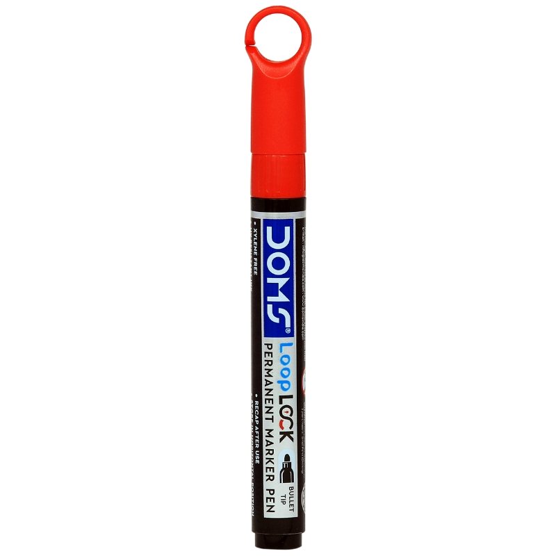 DOMS Loop Lock Permanent Marker Pen - SCOOBOO - 8325 - White-Board & Permanent Markers