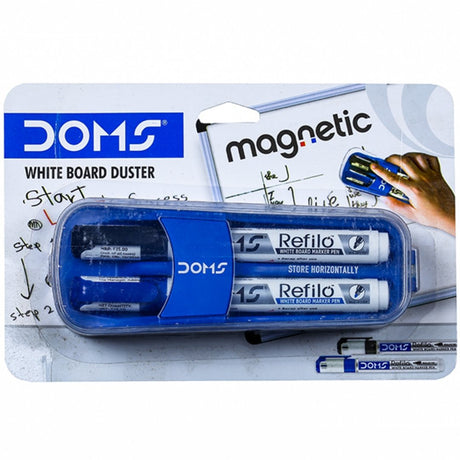 DOMS Magnetic White Board Duster With 2 Marker - SCOOBOO - 7907 - White-Board & Permanent Markers