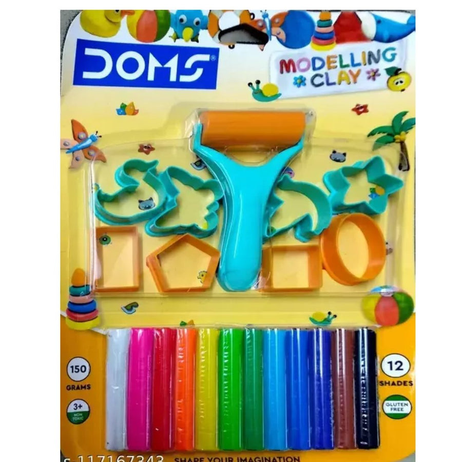 Doms Modelling Clay-12 Shades - SCOOBOO - 8459 - Clay