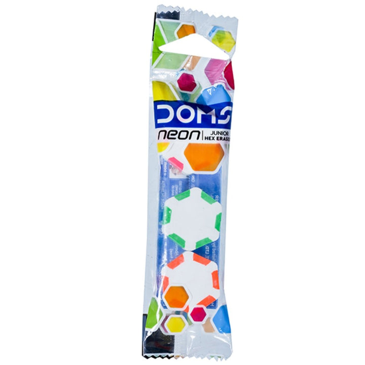 Doms Neon Junior Hex Eraser - SCOOBOO - 7655 - Eraser & Correction