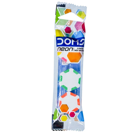 Doms Neon Junior Hex Eraser - SCOOBOO - 7655 - Eraser & Correction