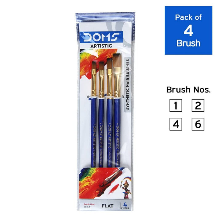 DOMS Synthetic Paint Brush Set (Round) - SCOOBOO - 8063 - Paint Brushes & Palette Knives