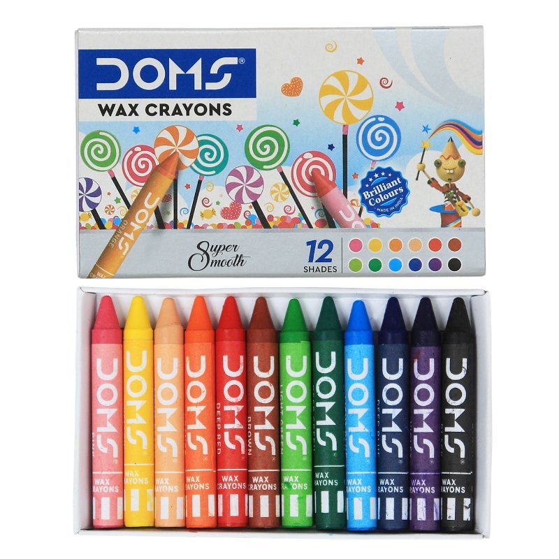 DOMS Wax Crayons 12 Shades - SCOOBOO - 3448 - wax crayon