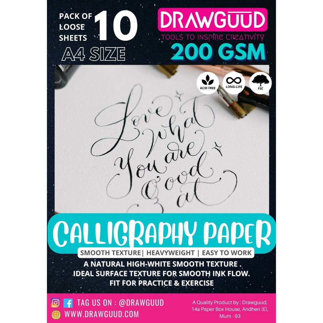 Drawguud Calligraphy Papers - SCOOBOO - 226-DW-180-CALLI-A4 - Loose Sheets