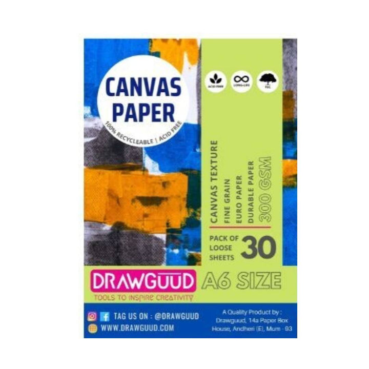 Drawguud Canvas Papers - SCOOBOO - 128-DW-CANV-A6 - Loose Sheets