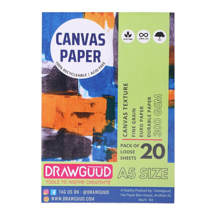 Drawguud Canvas Papers - SCOOBOO - 127-DW-CANV-A5 - Loose Sheets