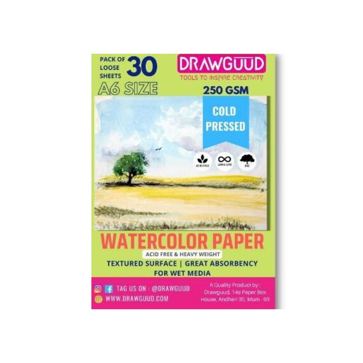 Drawguud Cold Pressed Watercolor Papers - SCOOBOO - -