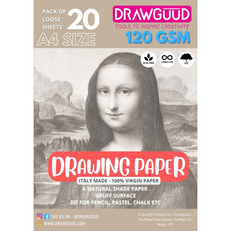 Drawguud Drawing Paper A4 - SCOOBOO - 230-DW-130-DRAW-A4 - Loose Sheets