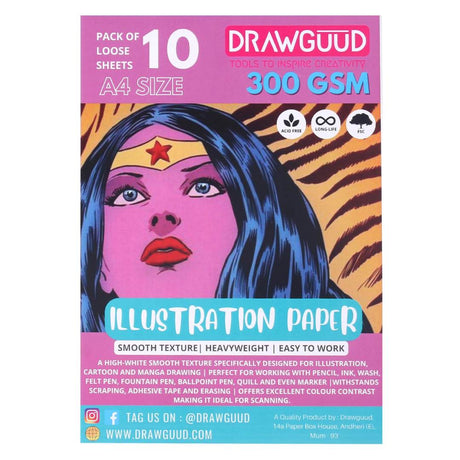 Drawguud Illustration Paper A4 - SCOOBOO - 138-DW-ILLUS-A4 - Loose Sheets