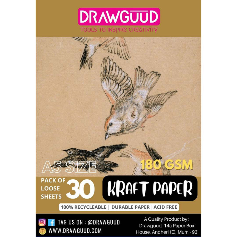 Drawguud Kraft Paper - SCOOBOO - 135-DW-KRAF-200-A5 - Loose Sheets