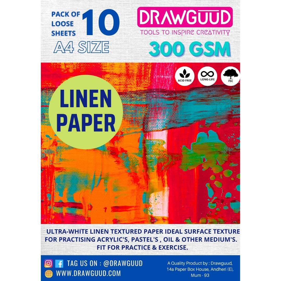 Drawguud Linen Paper - SCOOBOO - 254-DW-300-LINEN-A4 - Loose Sheets
