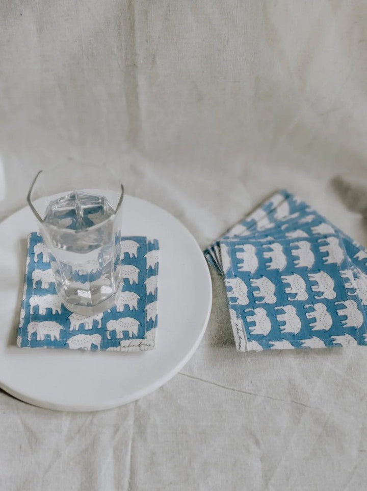 Ekatra Cotton cloth Coasters - set of 6 - SCOOBOO - -