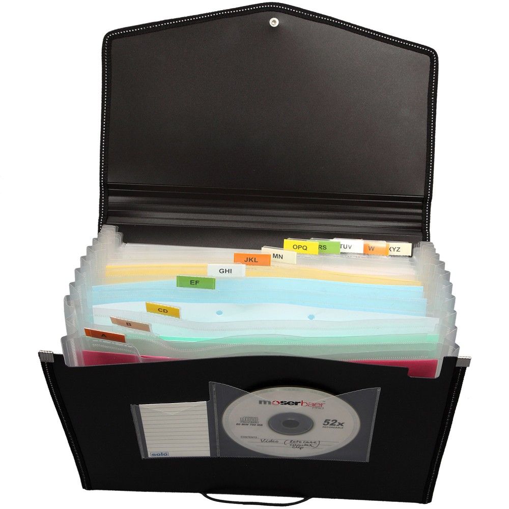 Solo Expanding File - Elastic - 12 section - SCOOBOO - EX801 - Folders & Fillings