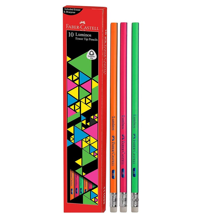 Faber Castell 10 Luminos Eraser Tip Pencils - SCOOBOO - 111033 - Pencils