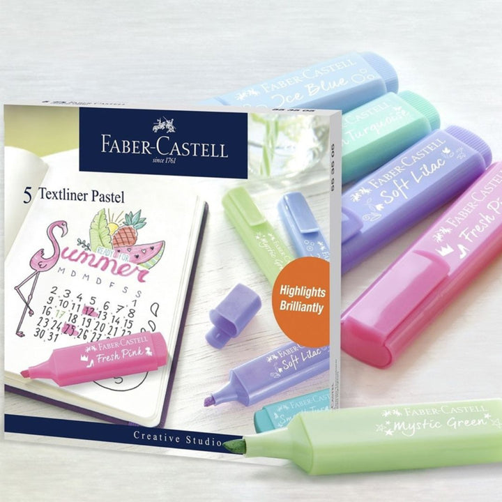 Faber-Castell 5 Textliner Pastel Highlighter - SCOOBOO - 55 35 05 - Highlighter