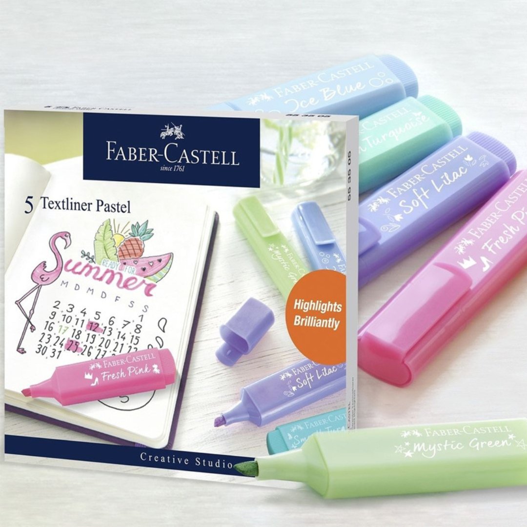 Faber-Castell 5 Textliner Pastel Highlighter - SCOOBOO - 55 35 05 - Highlighter