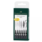 Faber-Castell 6 Pitt Artist Black - SCOOBOO - 167116 - Fineliner