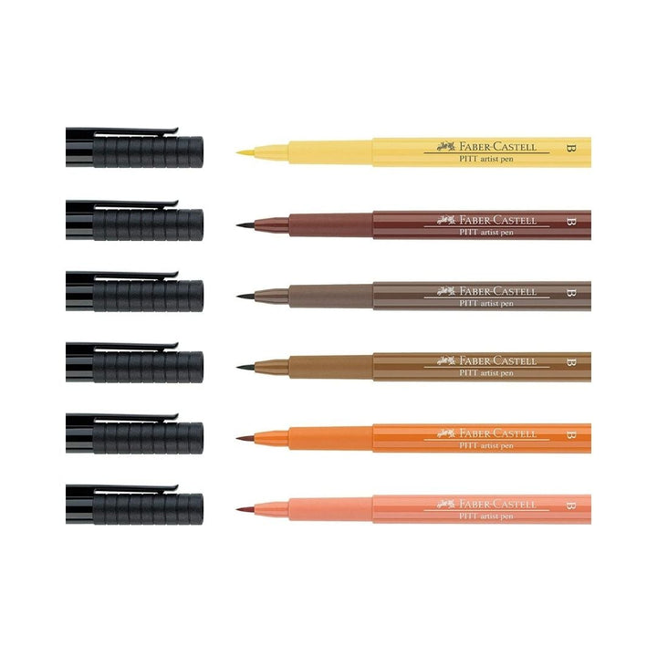 Faber-Castell 6 PITT Artist Pens - SCOOBOO - 167106 - Brush Pens