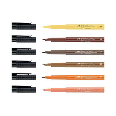 Faber-Castell 6 PITT Artist Pens - SCOOBOO - 167106 - Brush Pens