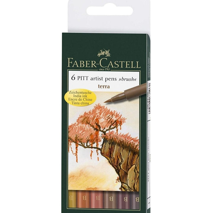 Faber-Castell 6 PITT Artist Pens - SCOOBOO - 16 71 64 - Brush Pens