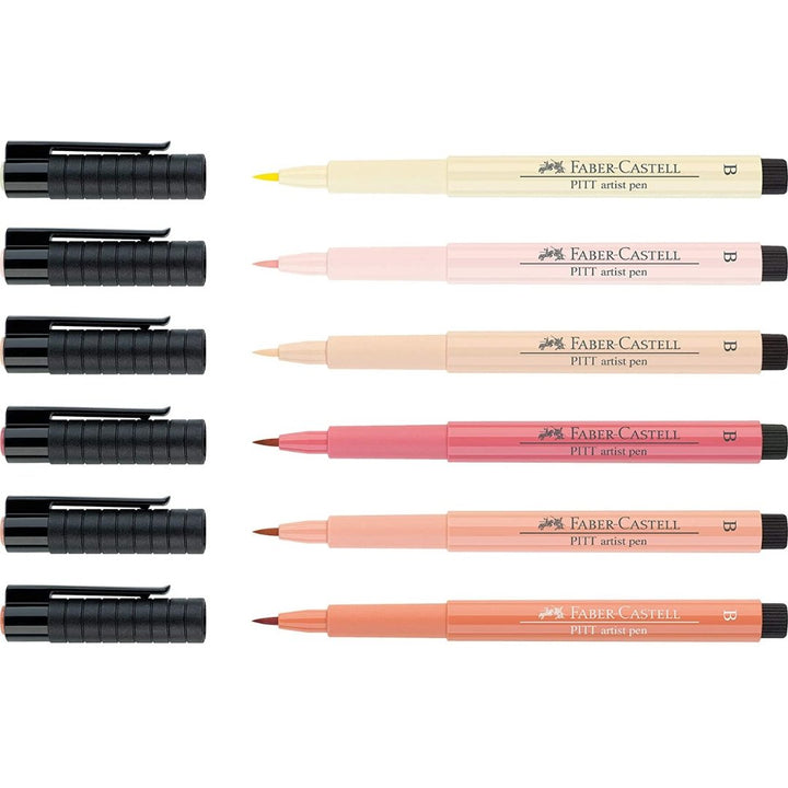 Faber-Castell 6 PITT Artist Pens - SCOOBOO - 167162 - Brush Pens