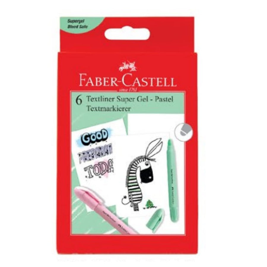 Faber Castell -6 Textliner Super Gel Crayon-Pastel textmarkierer - SCOOBOO - 55 27 37 - Crayons