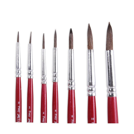 Faber-Castell 7 Round Paint Brushes (Pony Hair) - SCOOBOO - 11 57 01 - Paint Brushes & Palette Knives