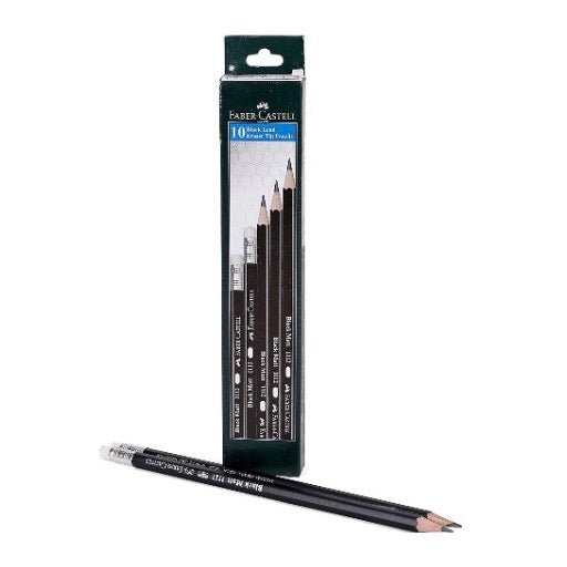 Faber Castell Black Lead Eraser Tip Pencils - SCOOBOO - 1112-10 - Pencils