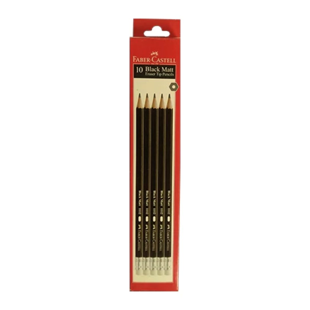 Faber-Castell Black Matt Pencils-Pack Of 10 - SCOOBOO - 1112-10 - Pencils