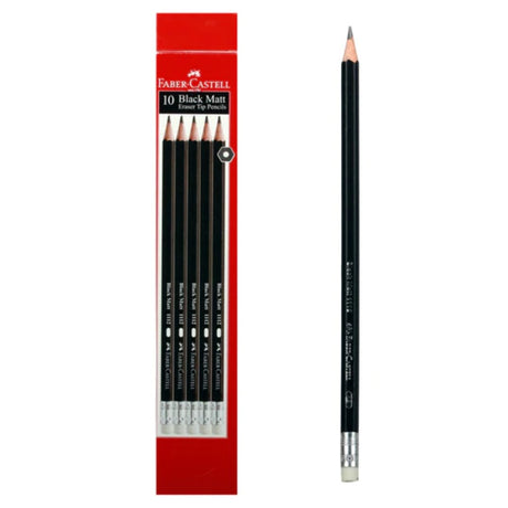 Faber-Castell Black Matt Pencils-Pack Of 10 - SCOOBOO - 1112-10 - Pencils