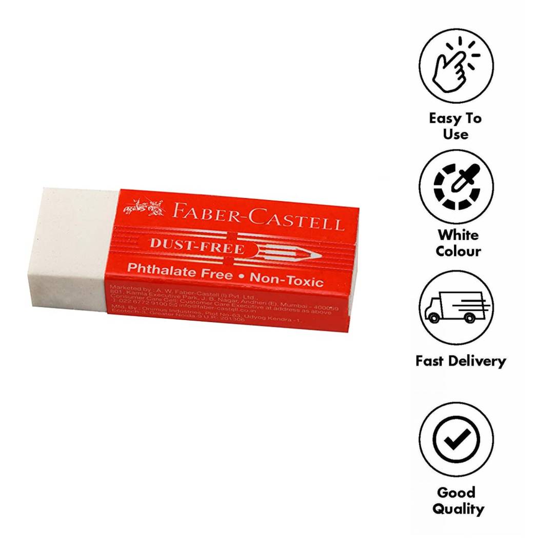 Faber Castell Dust Free Eraser-Pack Of 20 - SCOOBOO - 187050 - Eraser & Correction