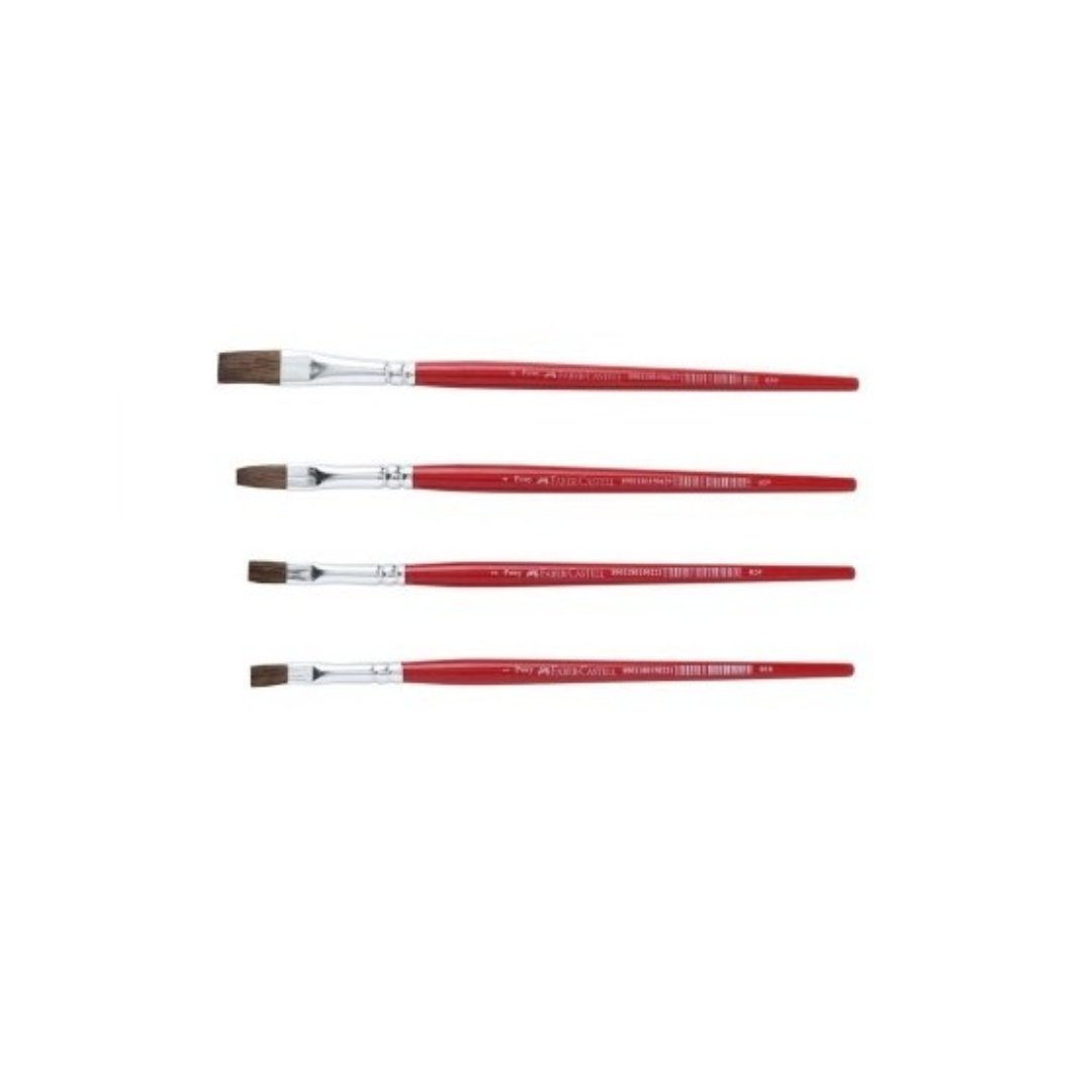 Faber-Castell Flat Paint Brushes (PonyHair) - SCOOBOO - 11 54 02 - Paint Brushes & Palette Knives