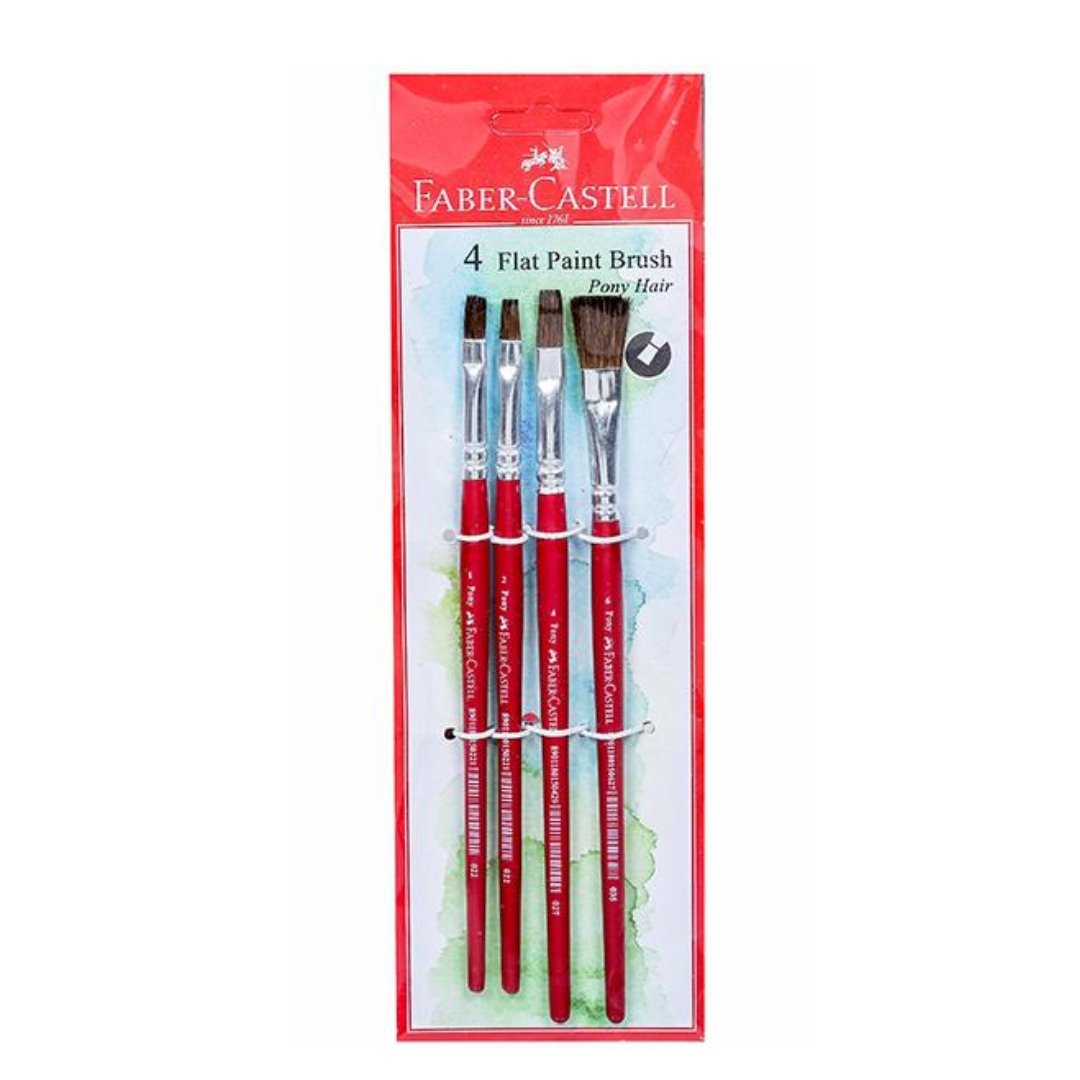 Faber-Castell Flat Paint Brushes (PonyHair) - SCOOBOO - 11 54 02 - Paint Brushes & Palette Knives