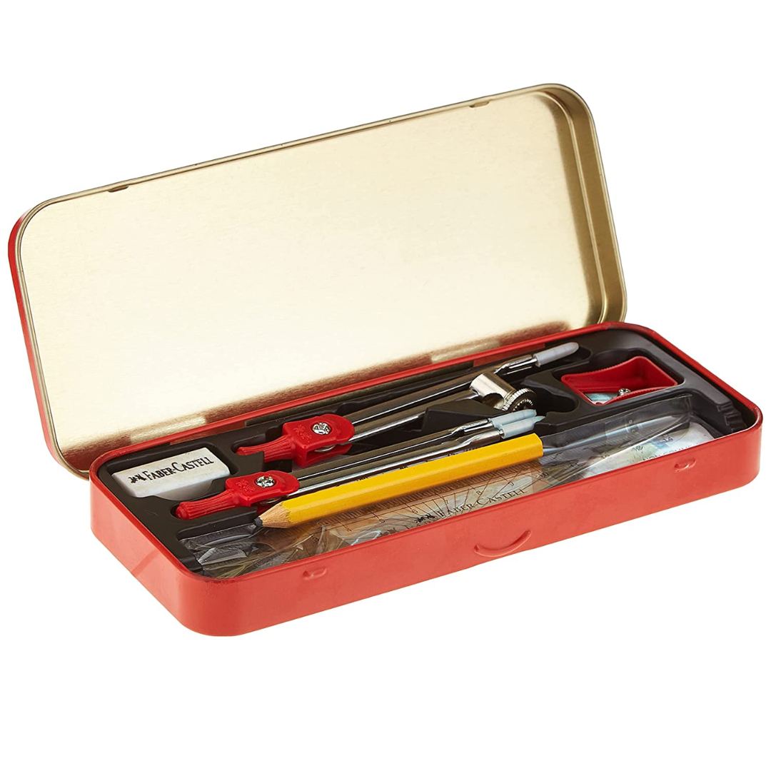 Faber-Castell Mathematical Drawing Instrument Box - SCOOBOO - 163620 - Rulers & Measuring Tools